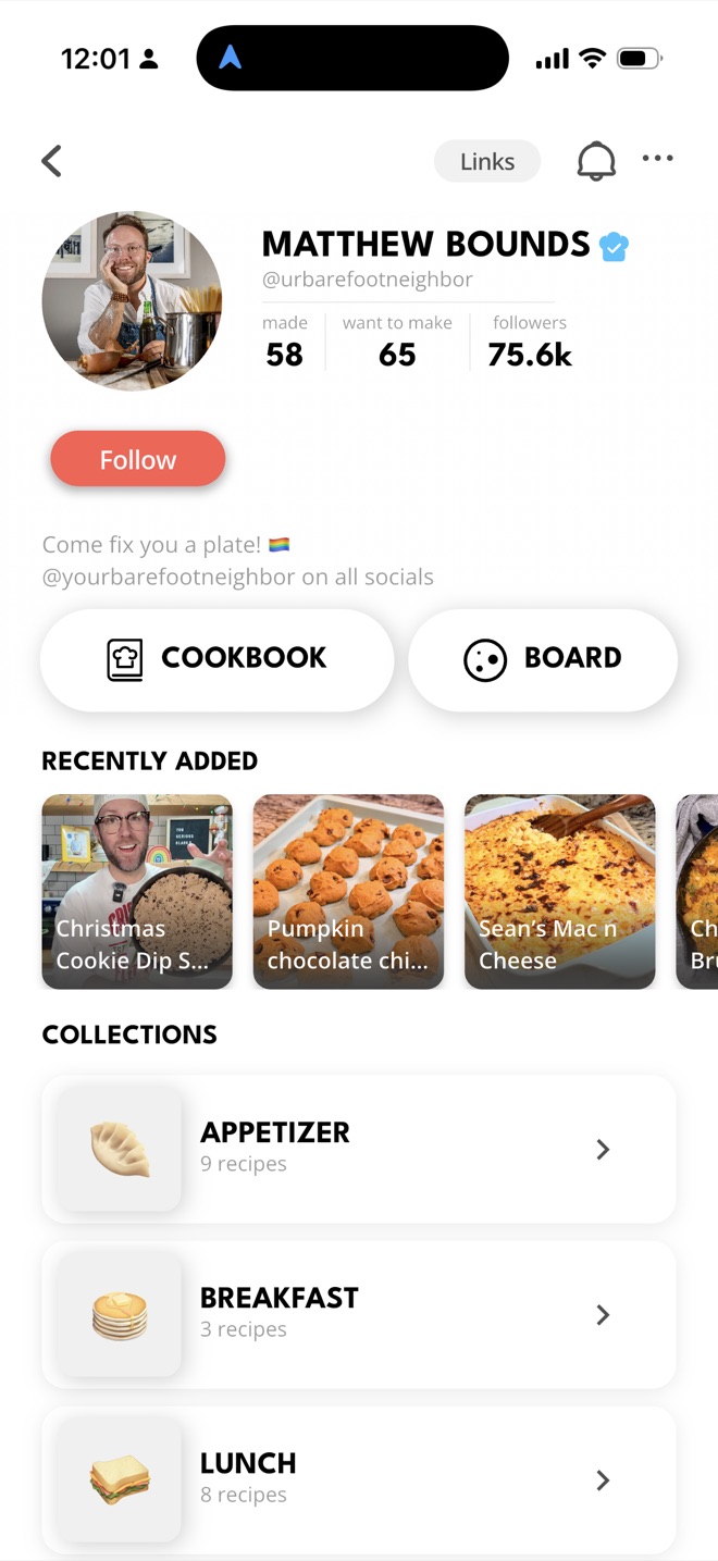 Matthew Bounds’s profile on Pepper: recently added recipes and their recipe collections