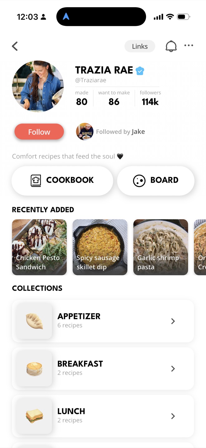 Trazia Rae’s profile on Pepper: recently added recipes and their recipe collections